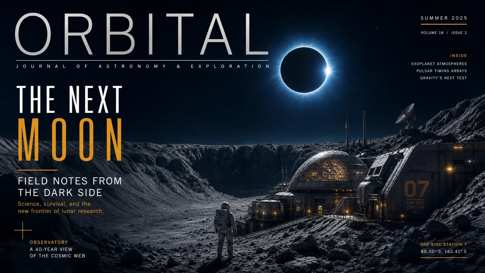 Astronomy editorial cover prompt example image