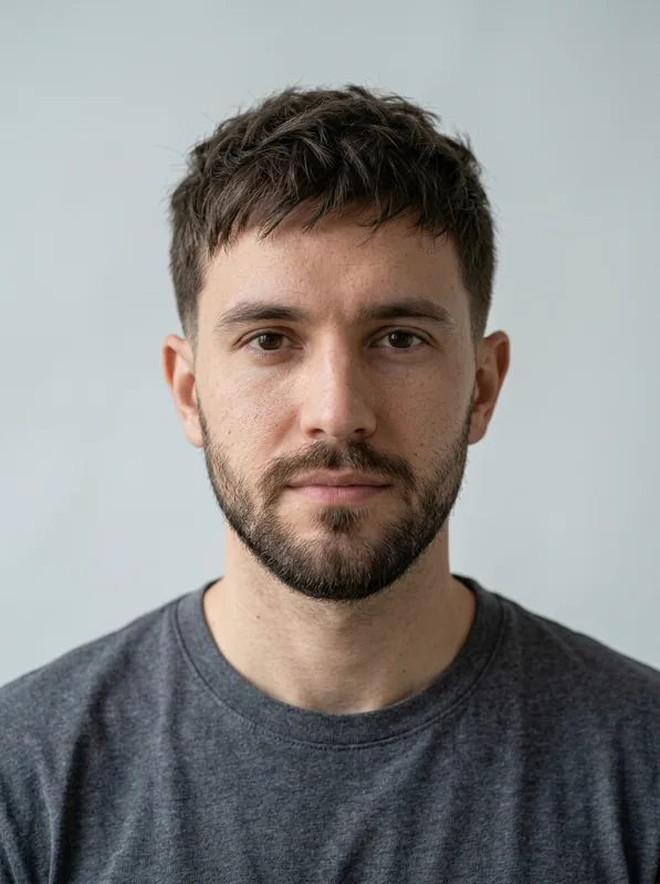 Textured Crop preview on the same fictional man with a beard in a charcoal shirt
